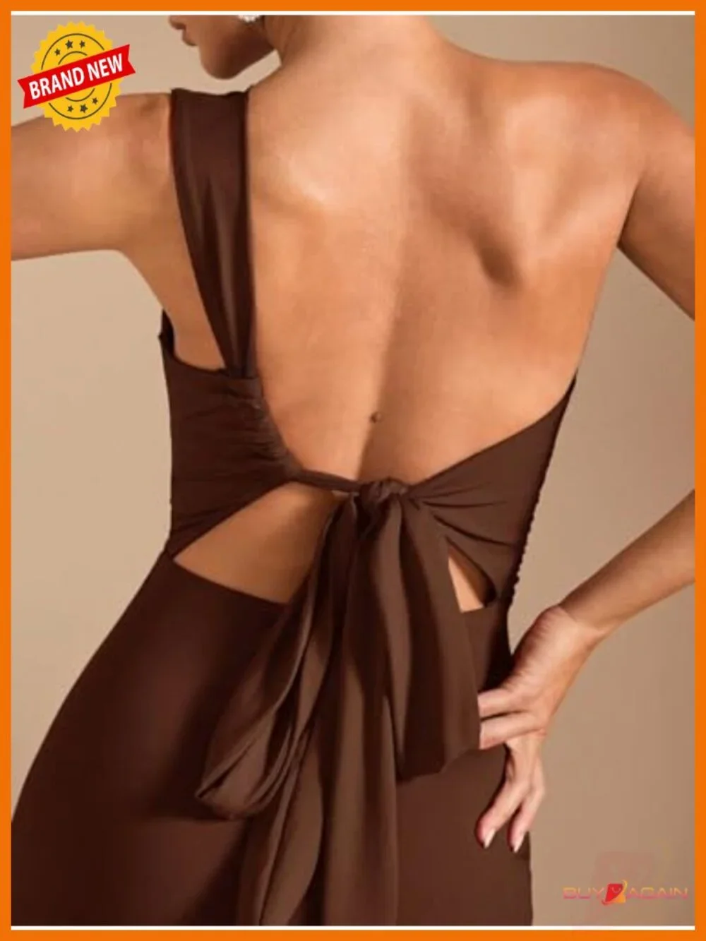 One Shoulder Maxi Formal Dress Backless Tie Mermaid Wedding Guest